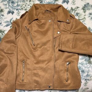 Jou Jou Women's Camel Leather Jacket